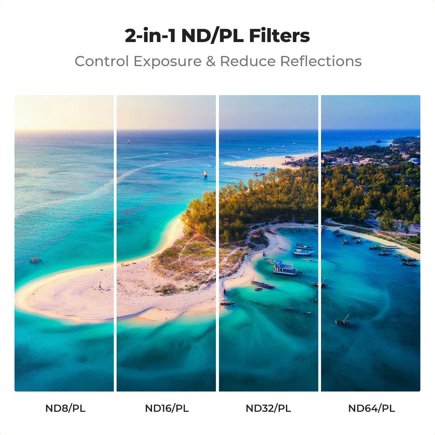 K&F CONCEPT Upgrade 4 Pack ND/PL Filter Set for DJI Mavic 4 Pro ND8/PL ND16/PL ND32/PL ND64/PL Multi Coated HD Drone Filter