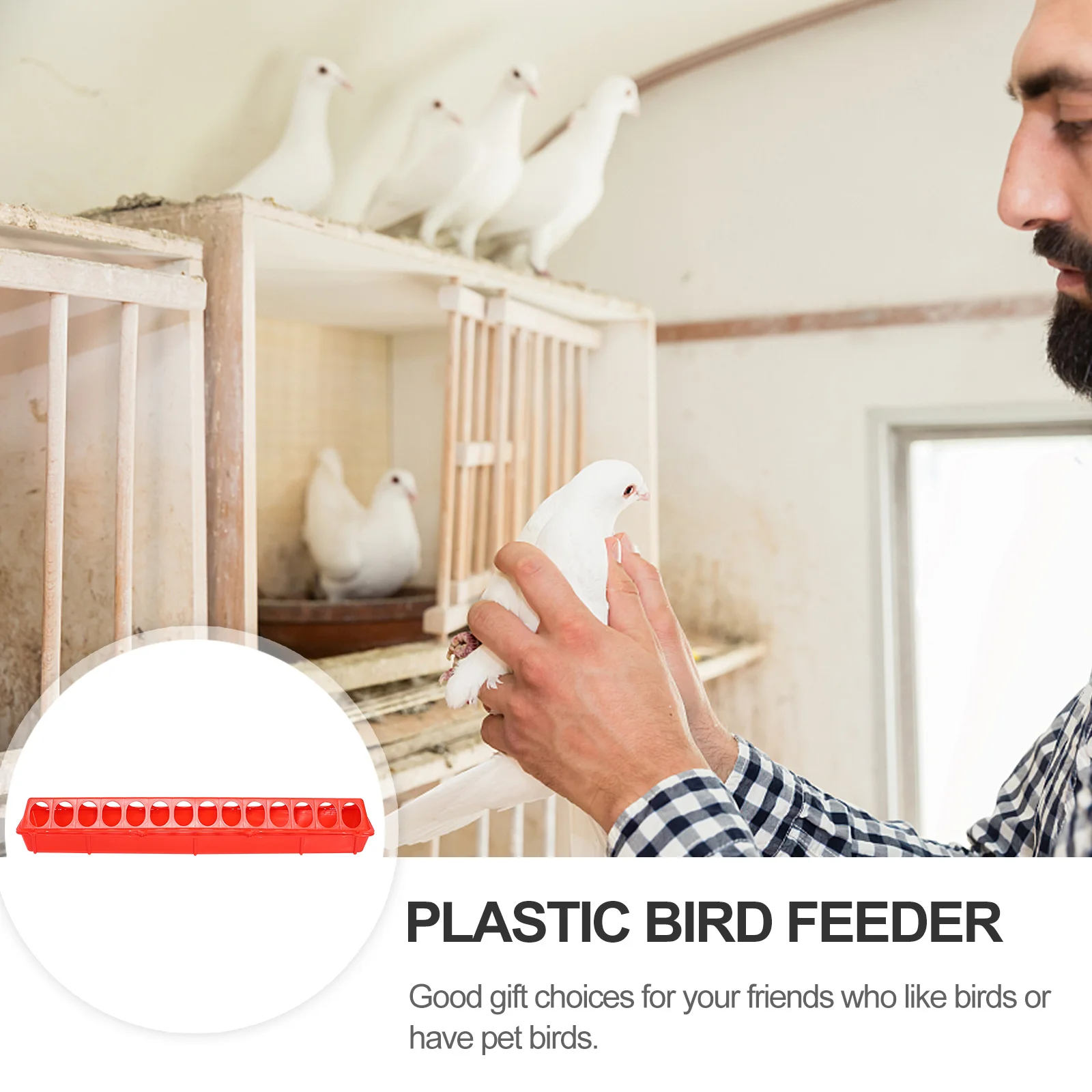 

2Pcs Poultry Feeding Trough Strong Plastic Easy Clean Anti-Spatter Food Bowl for Chicken Pigeon Feeding Utensil