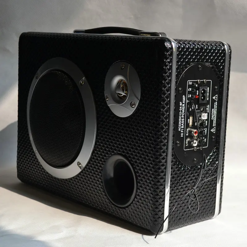 6 Inch Square Home Computer Subwoofer Car Bluetooth Speaker Outdoor Portable Car PU Leather Stereo