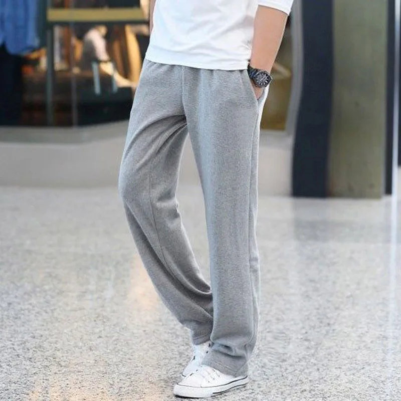 

Мужские хлопковые свободные повседневные брюки, универсальные спортивные брюки, гигиенические брюки, прямые брюки