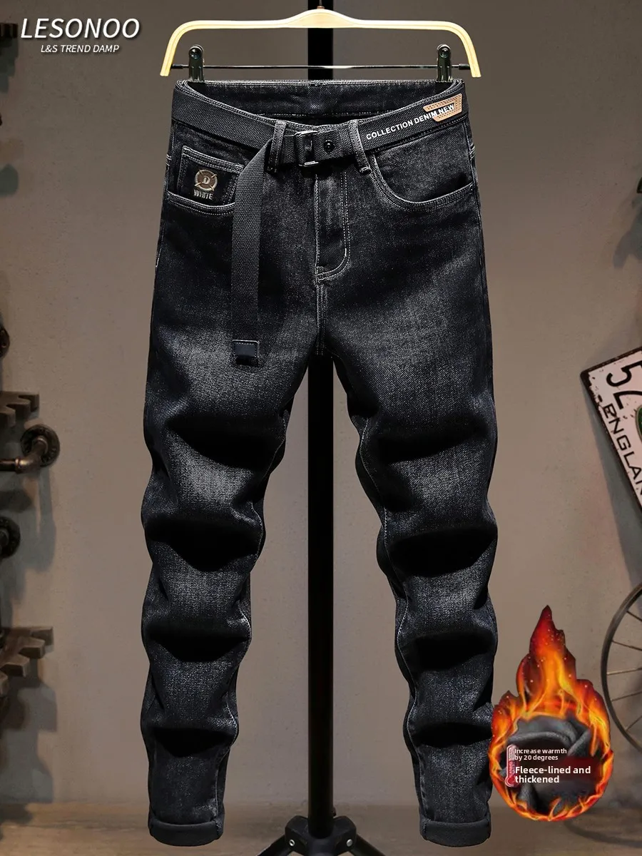 

Мужские джинсы Bla Fce Lined Thi Denim: эластичные, приталенные, прямые, повседневные, из хлопкового стрейч-денима, для осени и зимы