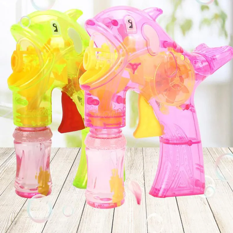 

1 set Children Dolphin Shaped Bubble Gun Shape Soap Blowing Bubble Set Toy Outdoor Fun Bubble For Kids Boy Girl Gift