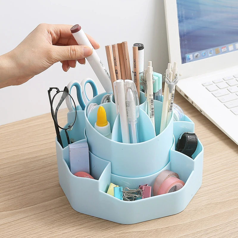 

Pen Holder For Desk,Detachable 2-in-1 Pencil Holder,13 Slots 360 Degree Rotating Desk Organizer