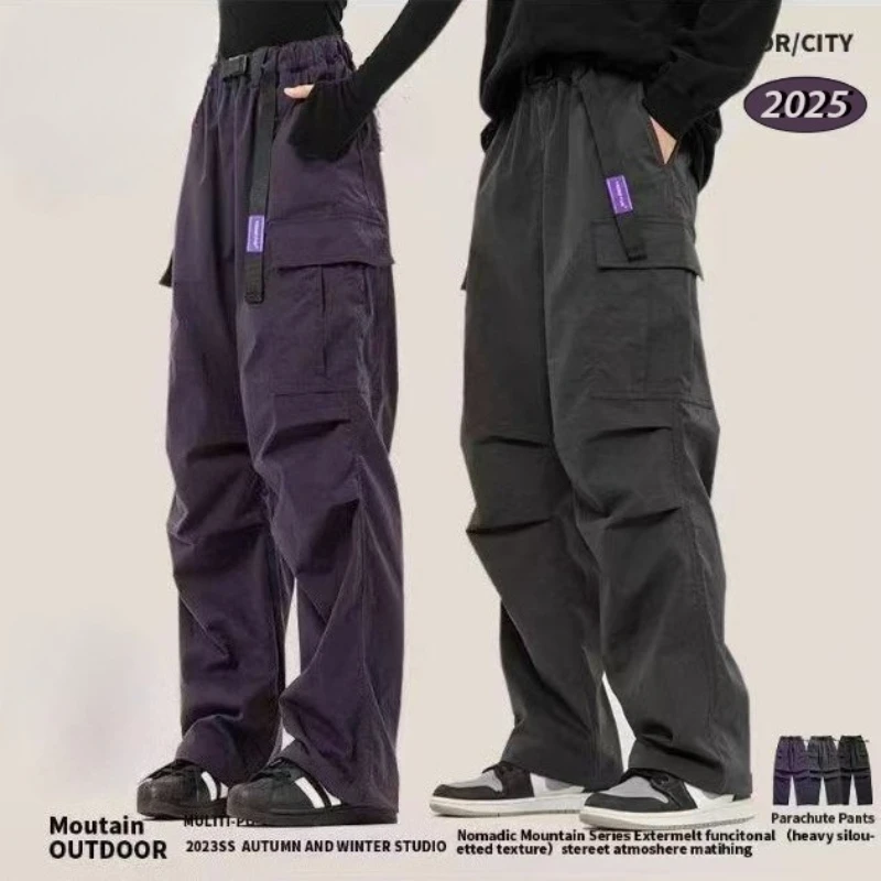 

Unisex American-Style ThickenedSabre Pants: Fleece-Lined, Multi-Pocket, Straight-Leg Long Trousers for Men/Women