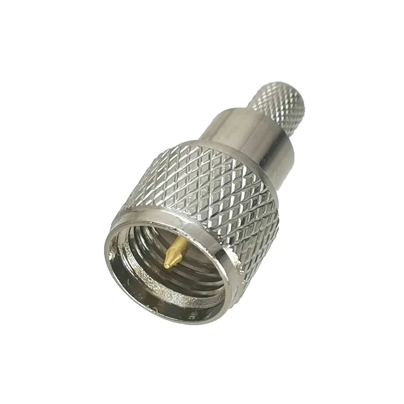 10PCS Mini UHF Male Crimp Connector Mini UHF Plug for RG58 LMR195 RG142 RG400 Coax Cable 50 Ohm