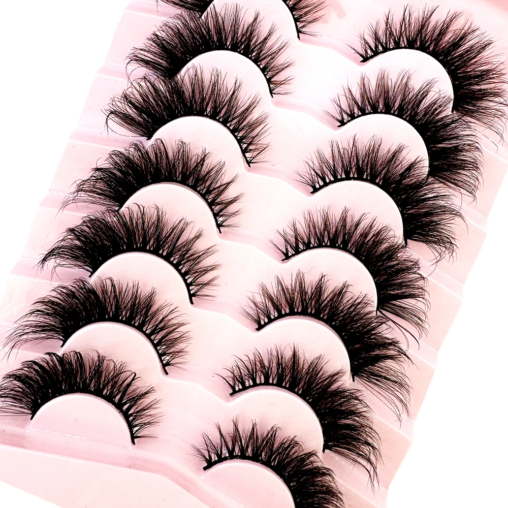 NEW 7Pairs Manga eyelashes soft fluffy lashes false eyelashes dramatic 3d mink lashes lash extension make up 3d cilios faux cils