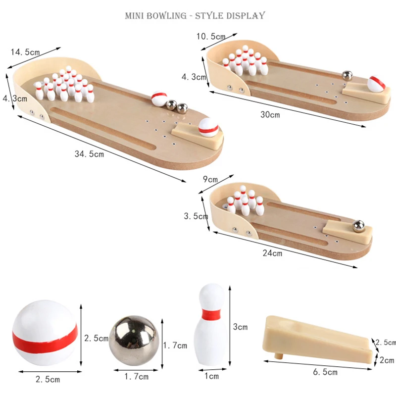 Interior infantil de madeira mini mesa de mesa para brinquedos de boliche terno pai-filho jogo de mesa interativo boliche brinquedos educativos presentes