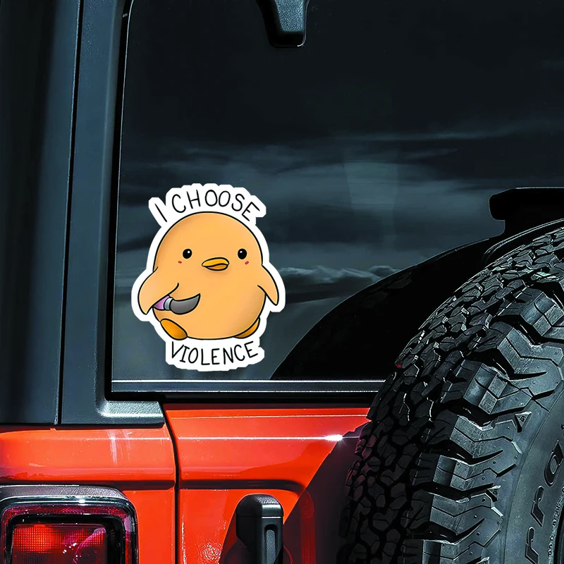 I Choose Violence Cute Chick Decal - Bold Statement, Versatile Use for Vehicles & Gadgets - Durable & Easy Apply