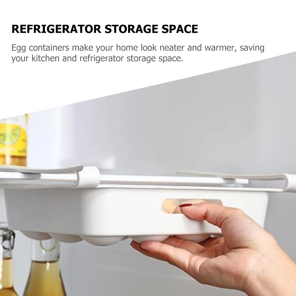 2 Pcs Large Capacity Cases Refrigerator Storage Boxes Drawer Type Egg Holders Household Preservation Containers Multi Grid Egg