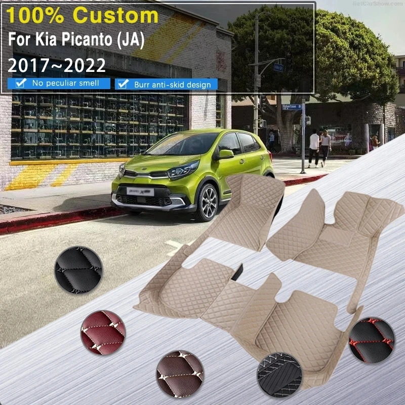 

Car Mats Floor For Kia Picanto Morning Grand Eko Taxi JA 2017~2022 Waterproof Leather Mat Car Mats Tapis Voiture Car Accessories