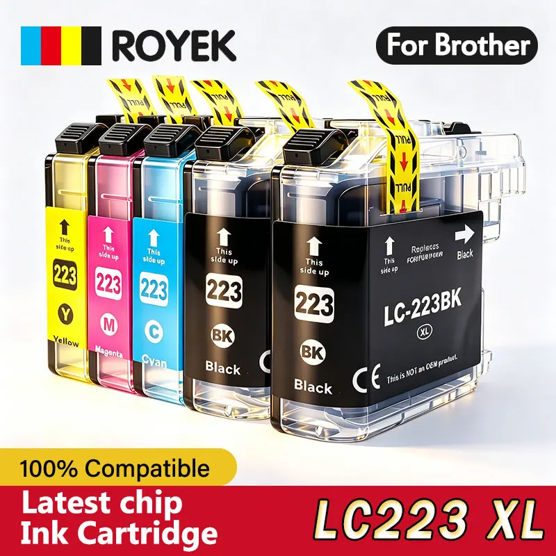 Substituição do cartucho de tinta para impressora, compatível com Brother LC223, LC 223 XL, compatível DCP-J4120DW, MFC-J4420DW, J4620DW, 4625DW, 5320DW, 223XL