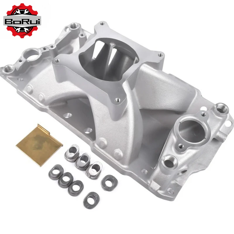 

52031 Алюминиевый одноплоскостный высотный впускной коллектор для Chevy SBC 350/400 (1957-1995) — 3000–7500 об/мин