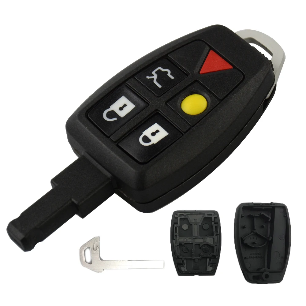 YIQIXIN 5 Buttons Remote Car Key Case Shell For Volvo S40 C70 XC90 V70 S60 V50 C30 2008 2009 2010 2011 Cover Insert Uncut Blade