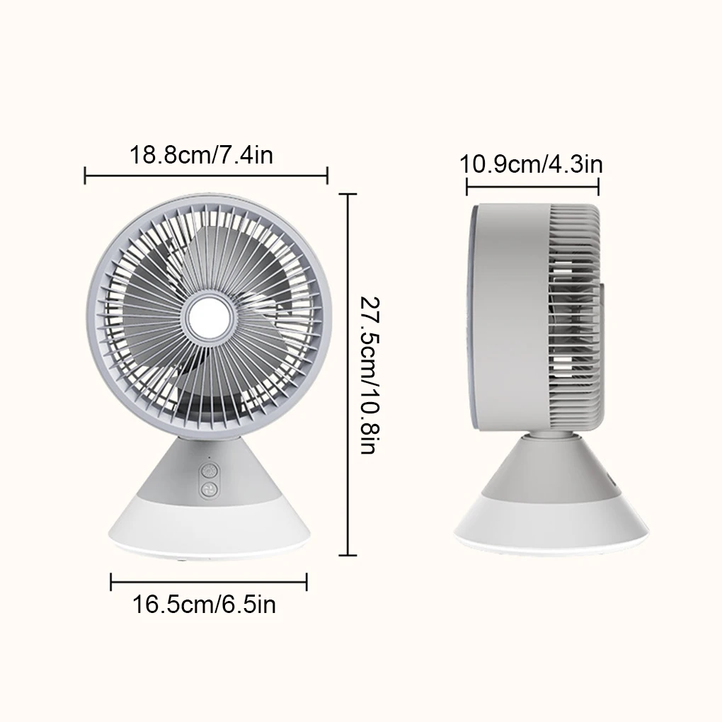 USB Charging Desktop Fan Air Circulation Fan Automatic Shaking Ambient Night Light Home Office Small Fan