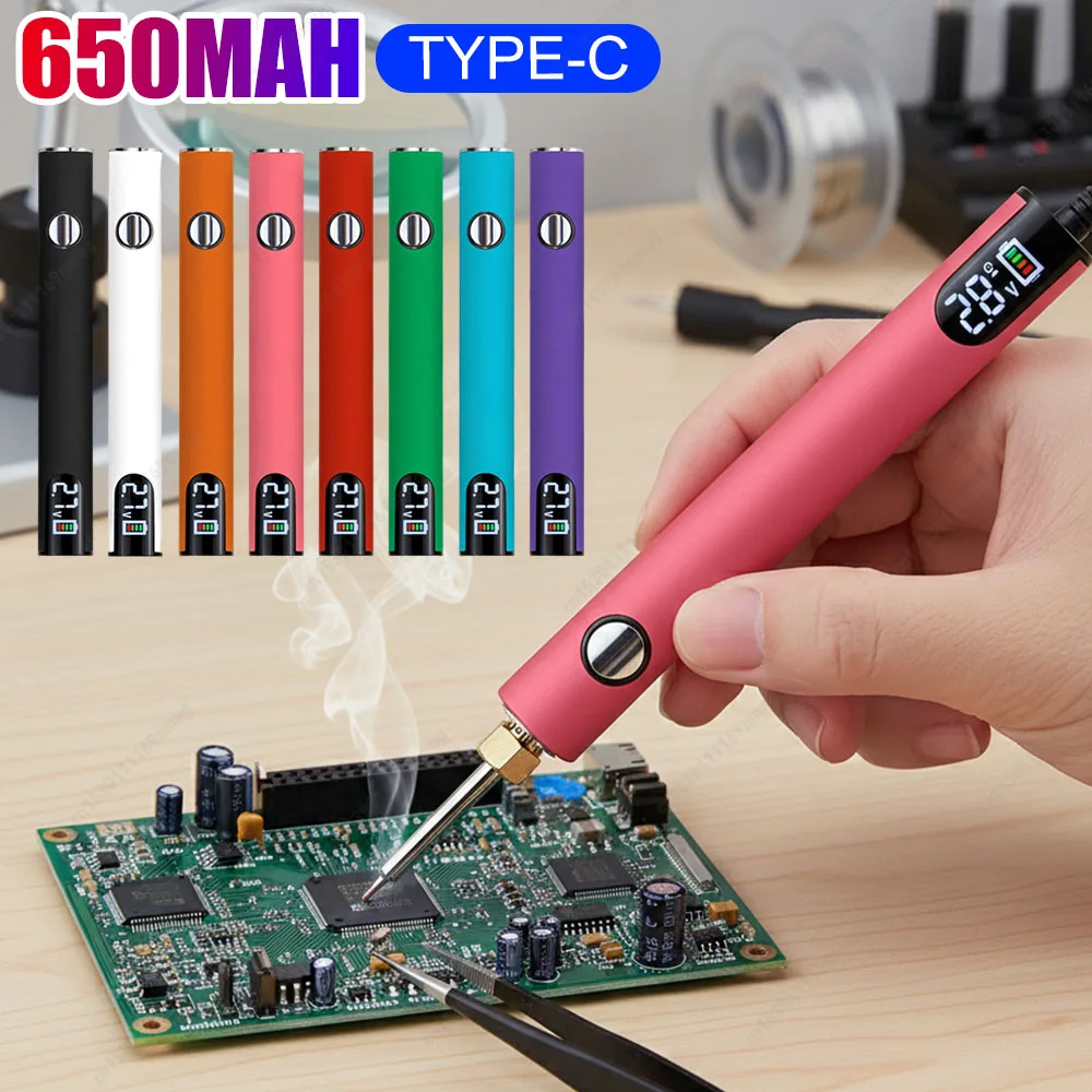 

510 Thread Battery Cart Pen Adjustable Voltage Portable Electric Soldering Iron Welding Kit Digital 510 Electric Soldering Iron