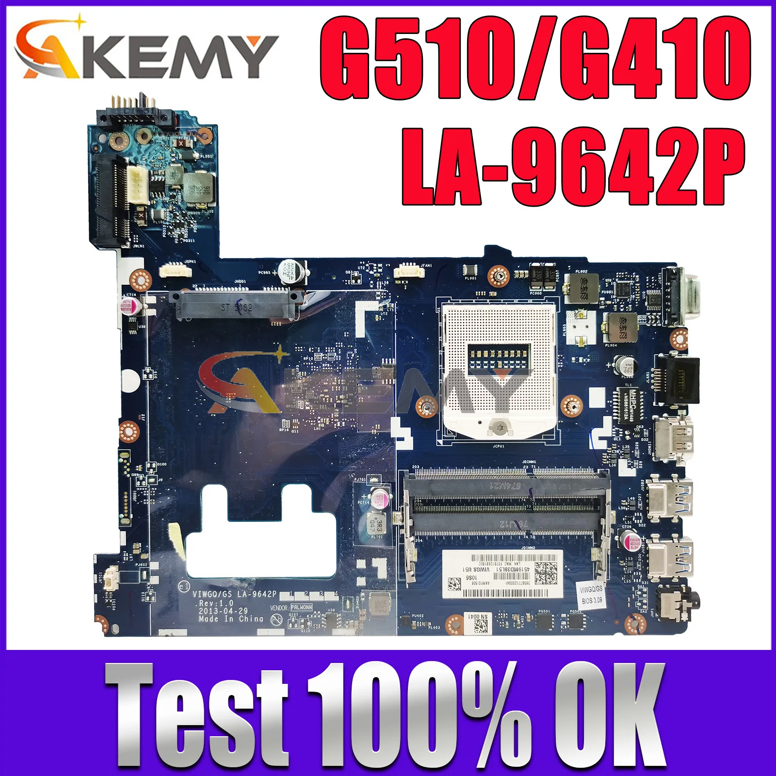 

VIWGQ/GS LA-9642P For Lenovo Ideapad G410 G510 Laptop Motherboard With HM86 Chipset FRU 90003691 90003683 Fully Tested