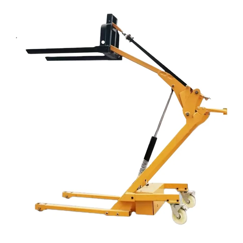 

500kg Simple Lifting 24V Battery Lift 1.7m Portable Mini Electric Fork Lift Crane Forklift Crank Arm Stacker