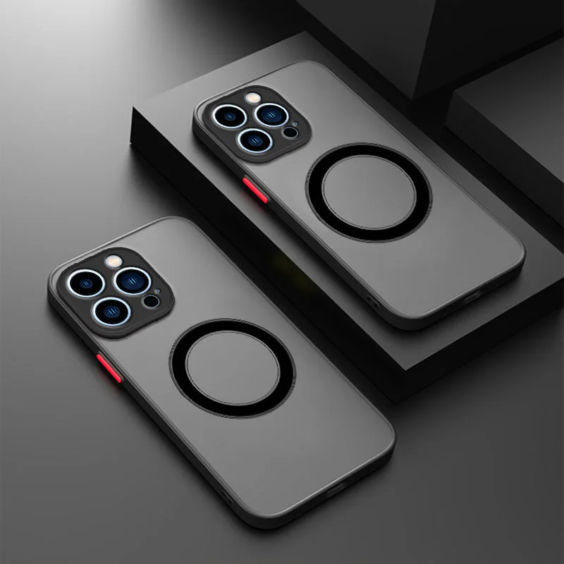 

Fashion Magnetic Suction Phone Case for iPhone17 17e 16 15 14 13 12 11 X XS MAX Mini Hard Case Full Package Shock Soft Edge