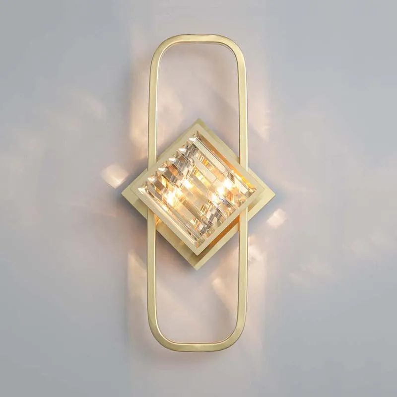 

Postmodern Crystal Wall Lamp Creative Living Room Tv Background Bedroom Bedside Hotel Aisle Light Luxury Lighting