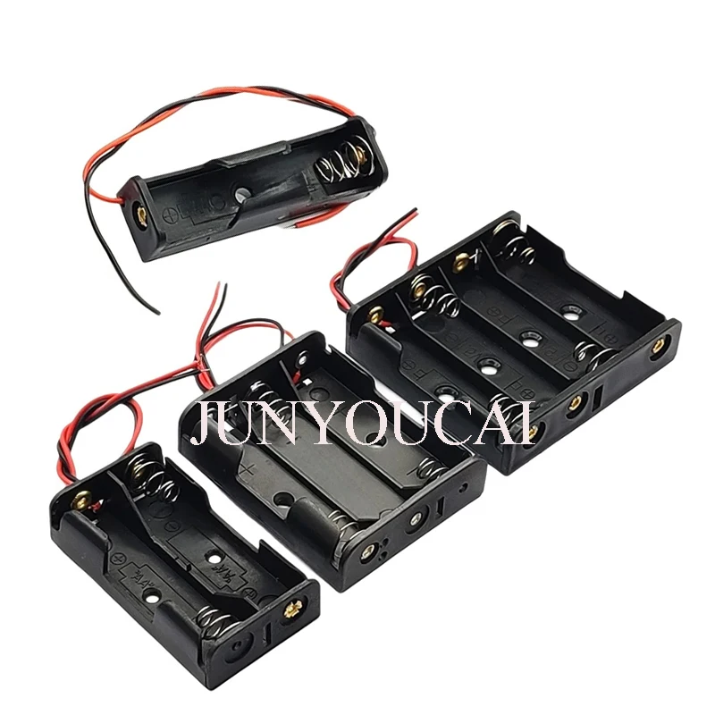 18650 Battery Holder Box Shell 1 Slot 3.7V Battery Storage Case 1/2/3/4 Cell Plastic Container Housings Connect Black Red Wires