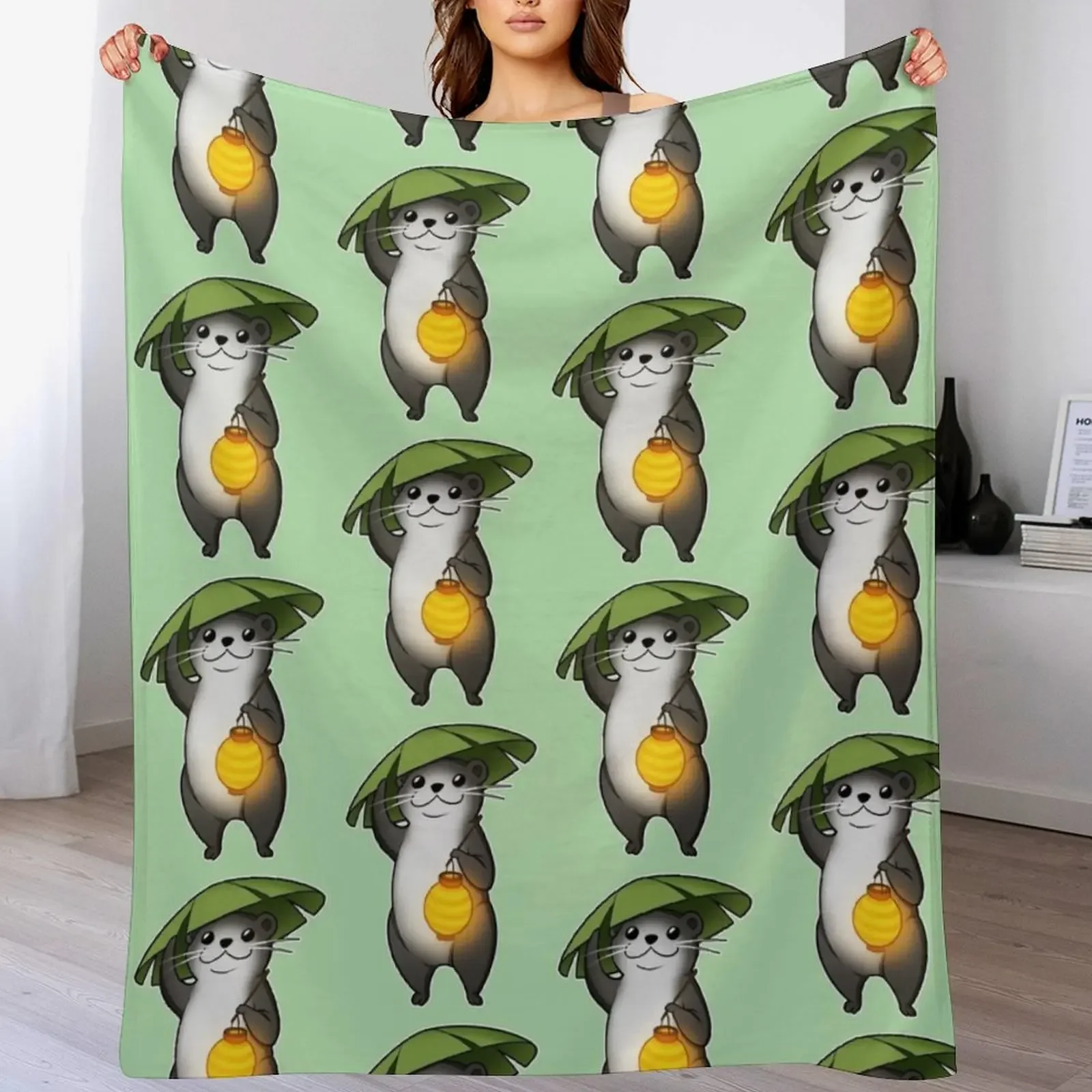 FFXIV Odder Otter Throw Blanket Cozy Throw Blanket for Bed Sofa Chair