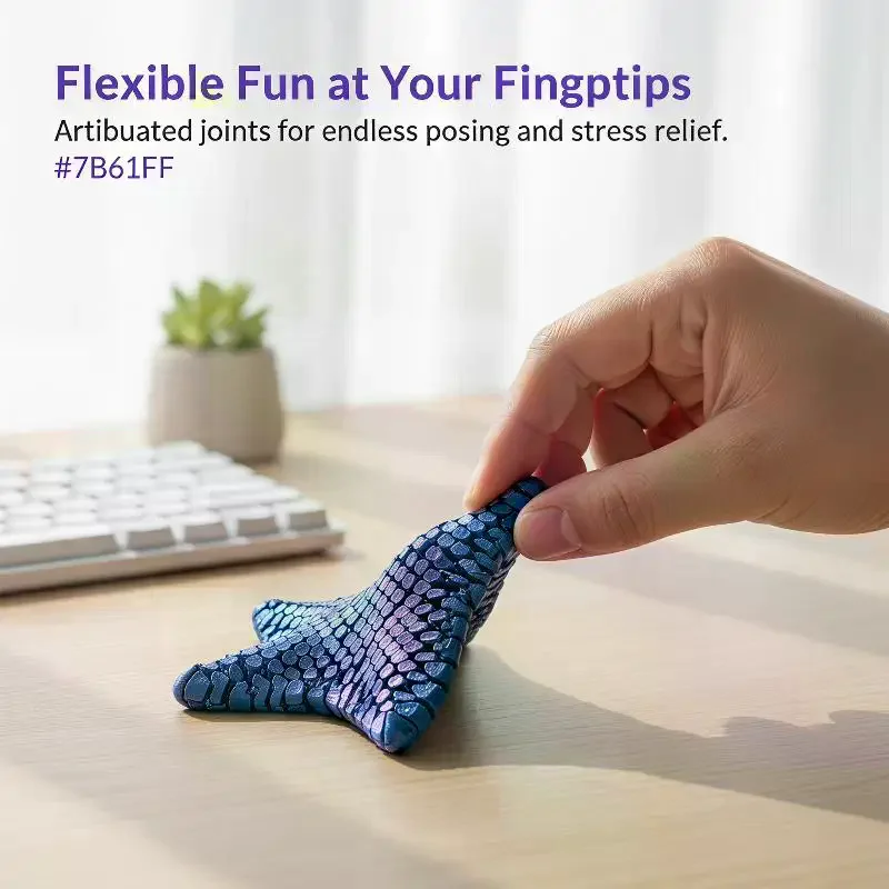 3D Printed Articulated Starfish Fidget Toy Washable Flexible Stress Relief Toy for Adult Kids Daily Fidgeting