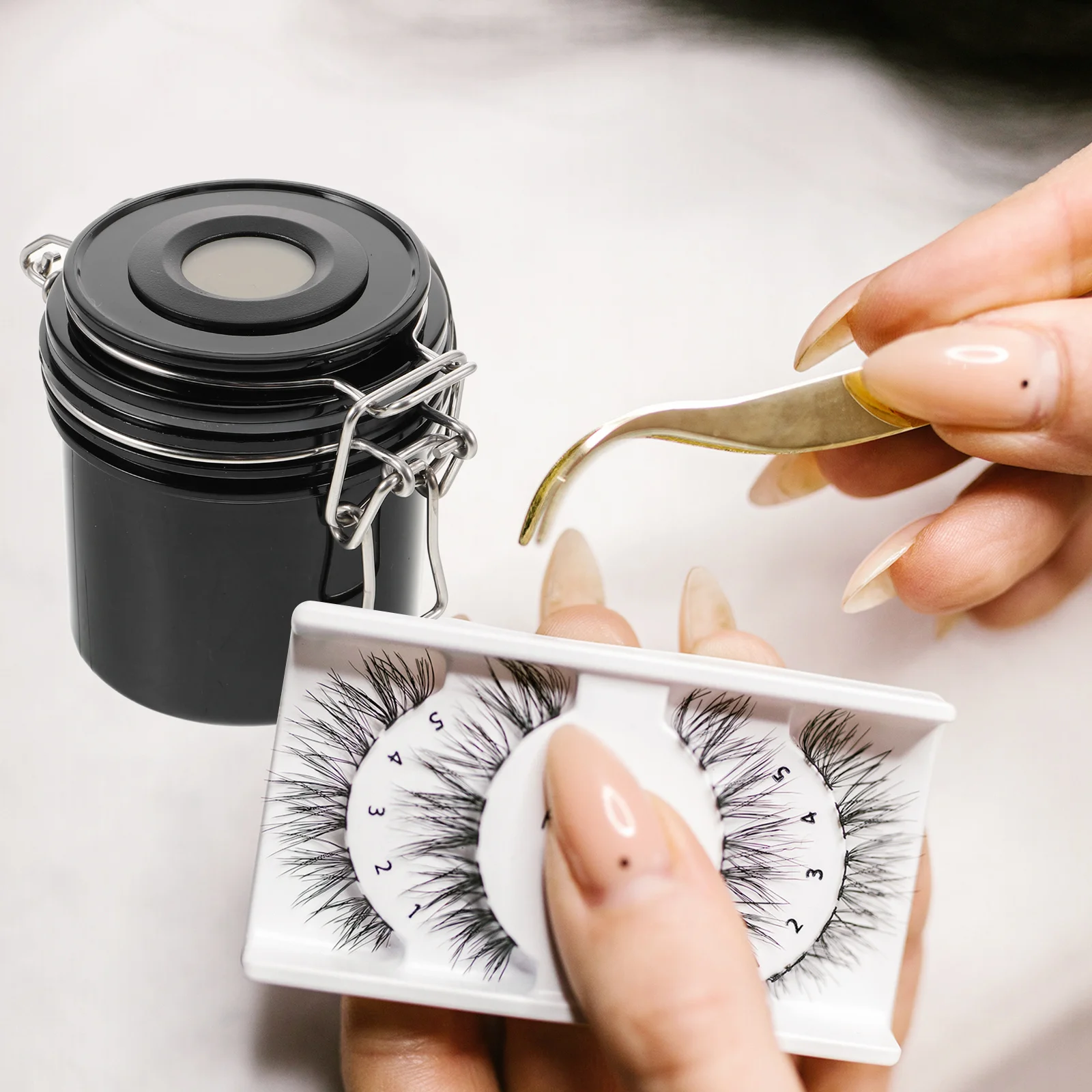 Wimpern-Aufbewahrungsbehälter, luftdichtes Wimpernverlängerungsglas, feuchtigkeitsbeständig, leicht, tragbar, für Salon- und Heim-Organizer, Kleber