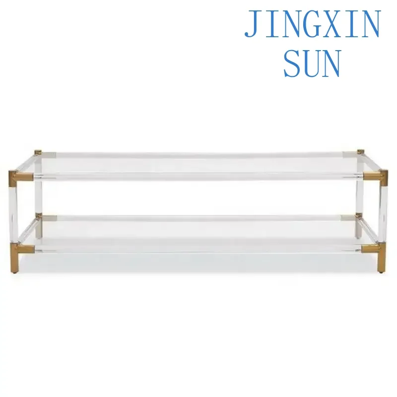 Simple rectangular traditional plexiglass living room hotel lobby coffee table
