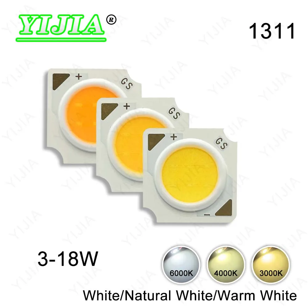 10 sztuk wysoki wskaźnik oddawania barw Ra 95 chipy LED 3W 5W 7W 10W 12W 15W 18W ciepły naturalny biały 3000-6000K 1311 chipy COB dla majsterkowiczów żarówka LED oświetlenie szynowe