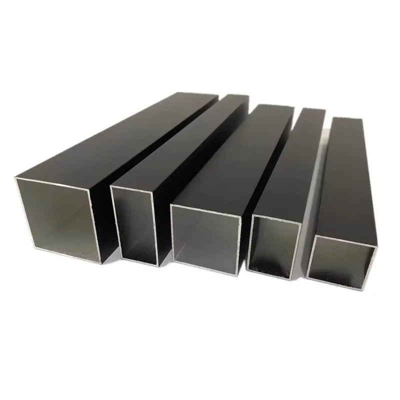 Aluminum Square Tube Black Color Profile 25x50 30x60 40x80 60x100 80x120mm Rectangular Pipe High Strength Durable DIY Furniture