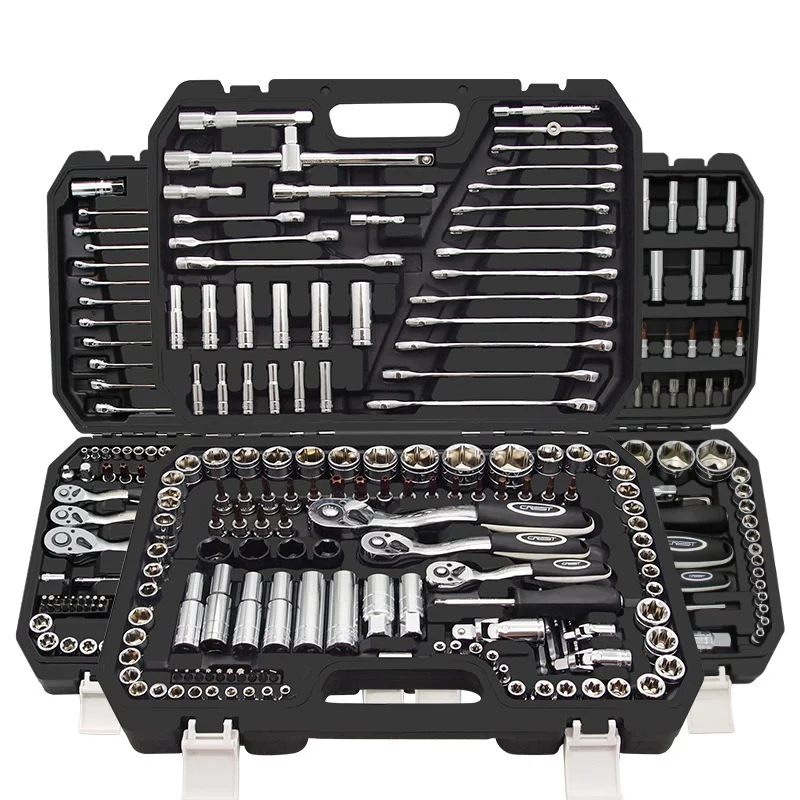 150PCS High Carbon Steel Ratchet Wrench Socket Set With Hard Case For Auto Repair-Hand Operated OEM Tool Box