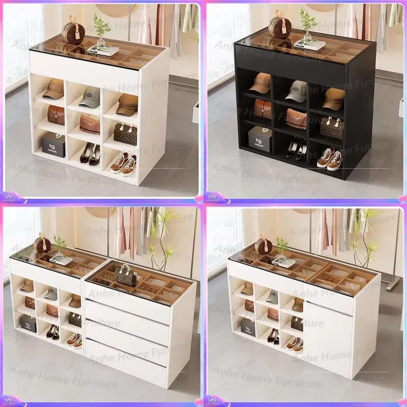 Modern Aluminum Jewelry Display Cabinet Rectangular Solid Back Plate Multi Layer Rack Eco Friendly Showcase for Hotel Living