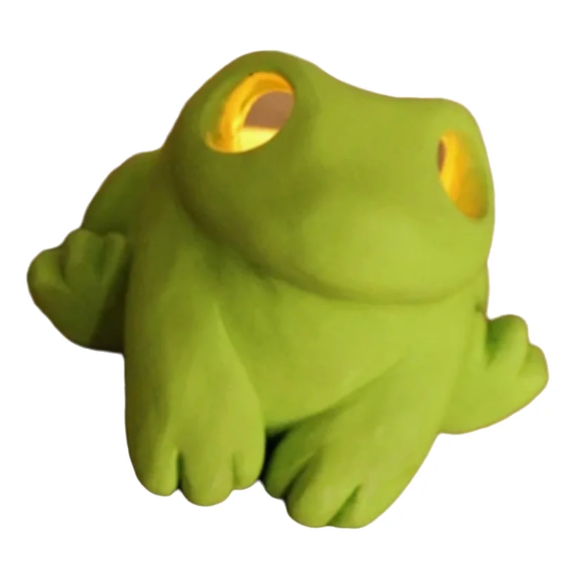 A74x-sapo castiçal mesa peça central decoração sapo de olhos grandes castiçal titular mesa chá luz suporte de vela