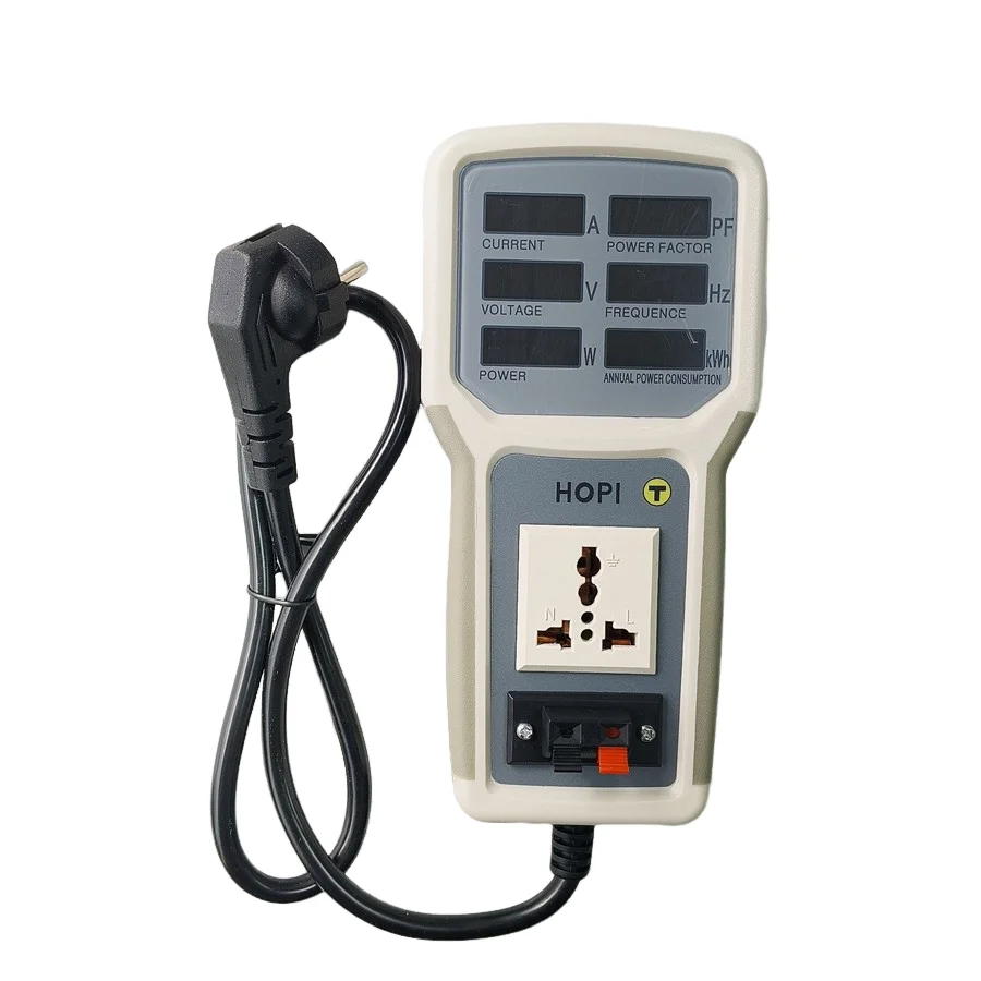 Monitor Penguji Meter Energi Daya Listrik Digital Penganalisis Meter Watt Penguji Lampu Hemat Energi HP9800 0-9999KW Steker UE