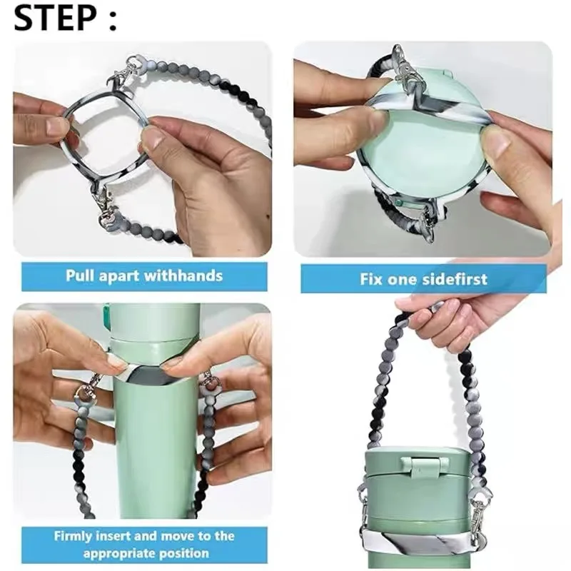New Silicone Water Bottle Handle Strap ,hand Rope Water Cup Strap Cover Universal Coffee Cups ,Drinkware Rope for Hiking,riding