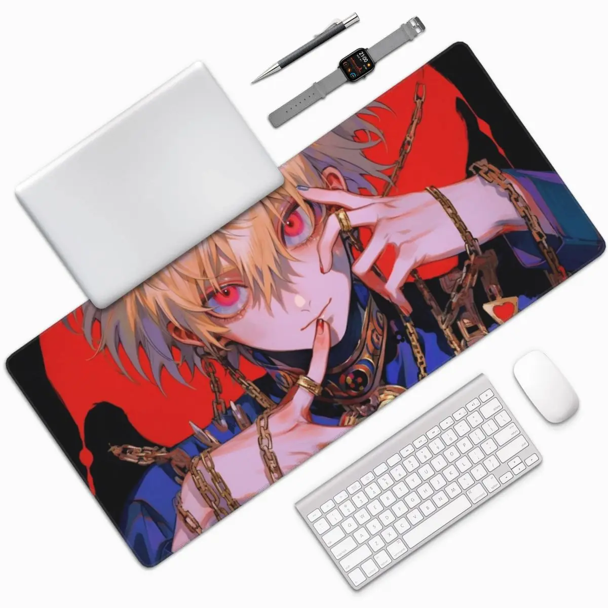 Anime Kurapika Hunter X Hunter Large Mouse Pad Computer Keyboard Mouse Mat Gaming Laptop Desk Mat Office Accessories Table Mats