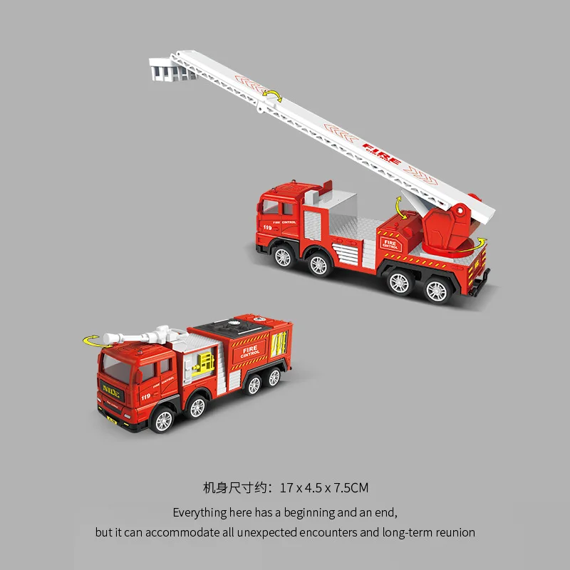 รถของเล่นดับเพลิงแบบแรงเฉื่อย รถดับเพลิงพ่นน้ำสำหรับเด็กผู้ชาย รถดับเพลิงแบบเทน้ำ รถดับเพลิงแบบบันได รถกู้ภัยนักดับเพลิง BS706-9