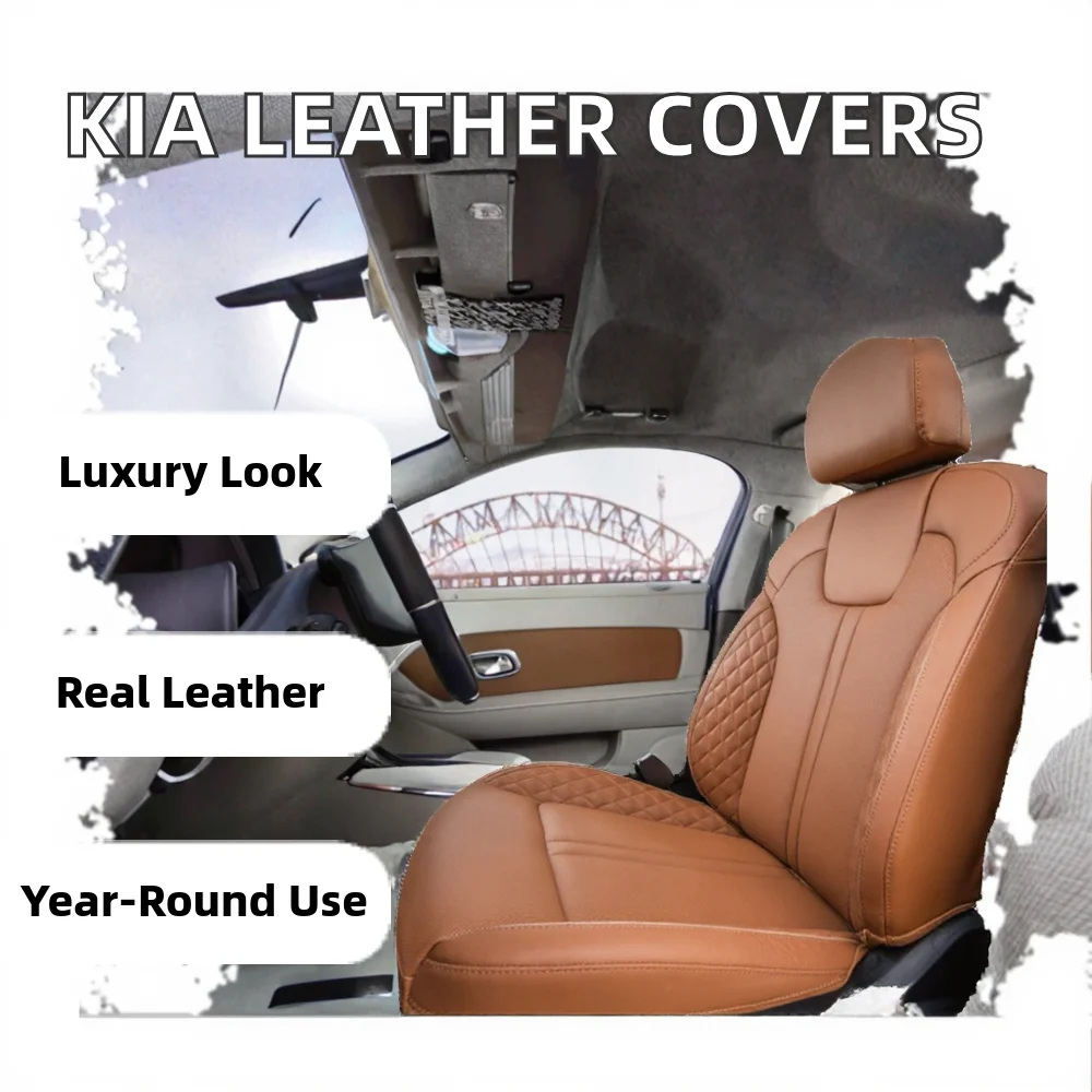 Customized Leather Car Seat Covers Top Fit For KIA Sportage Sorento Soul Seltos Niro Rio Forte Optima K5 Only 5 Seats Accessory