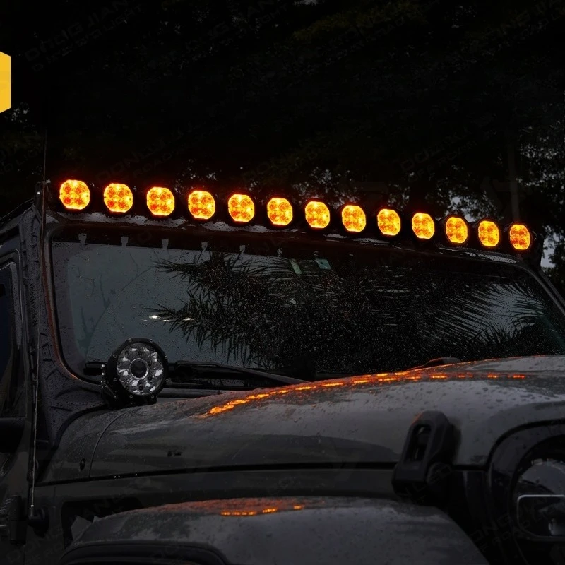 Modular Linkable Amber LED Bumper Driving Light Bar Overland Off Road 4X4