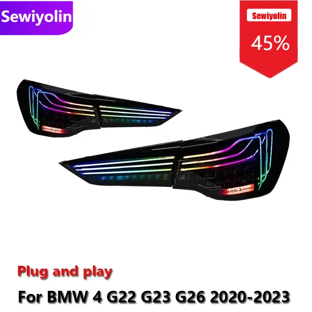 

Автомобильные аксессуары для DRL, светодиодный задний фонарь для BMW 4 2020-2023 G22 G23 G26 425I M4 DRL, противотуманные задние фонари для прицепа, поворотный сигнал Voitu