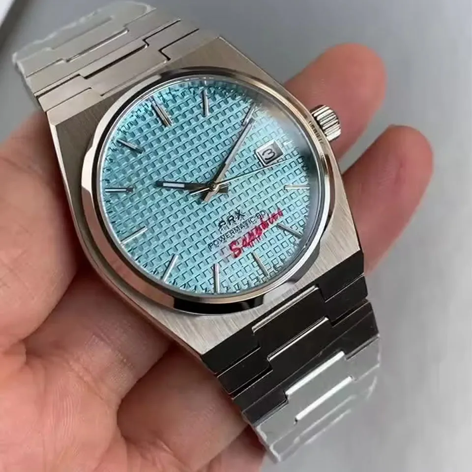 New 10ATM Sapphire Crystal PRX 40mm Blue Sterile Dial Date Men NH35A Automatic Mechanical Watch Stainless Steel Case Bracelet