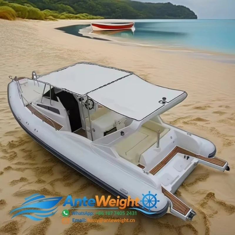 RIB960 Double Hypalon Luxury Boat PVC Inflatable Yacht Racing Surfing Fishing Diving Lake Engine Combo Set