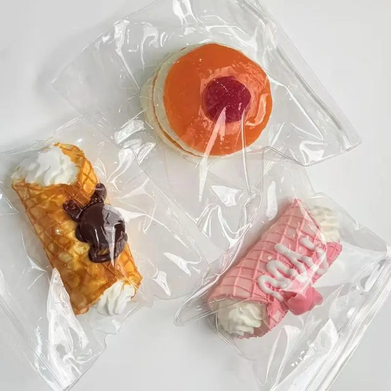 Simulation Roll Cake Squeeze Slow Rising Stress Relief Toy TPR Food Squeeze Toy Desktop Decor Gift For Photography Prop