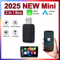 New 2in1 Mini CarPlay Box Wired To Wireless CarPlay&Android Auto Smart box Universal Bluetooth WiFi Connect Plug&Play Fit 99%Car