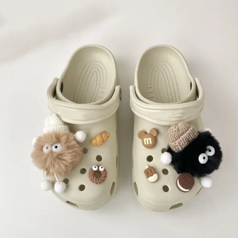 MINISO Personality Cute 3D Hairball Genie Shoe Charms Funny DIY Sandal & Clog Decorations Holiday Gift For Boys And Girls