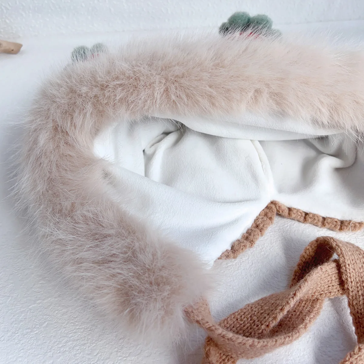 Chinese-style Plush Warm Cap for Children Cute Knitted Hats Outdoor Warm Earflap Beanie for Boys Girls New Year Gifts for Kids