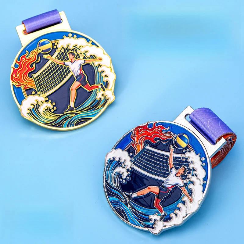 

Badminton sports event trophy commemorative plate medal (gold, silver, bronze)