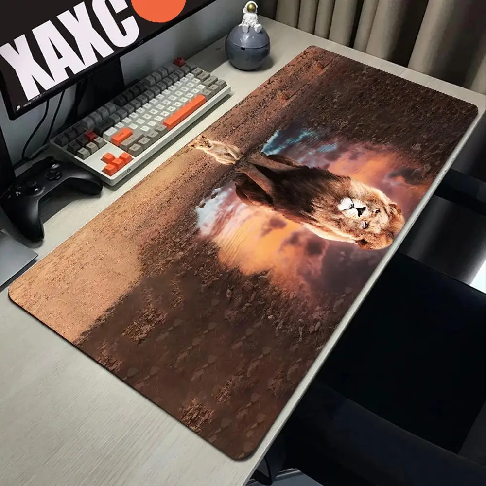 King of Beasts Lion XXL Gamer Mouse Pad Large Natural Inertial Navigation System Rubber Desk Mat PC Gaming Mousepad Design
