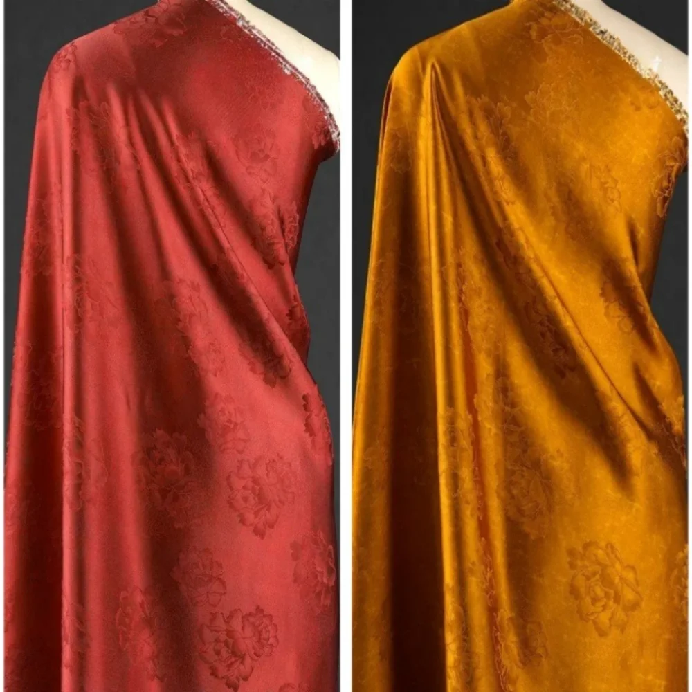 

Ткань жаккардовая газированная гуандунская гамбирная, дышащая, глянцевая, для платьев и китайской одежды, на метры, материал для рукоделия