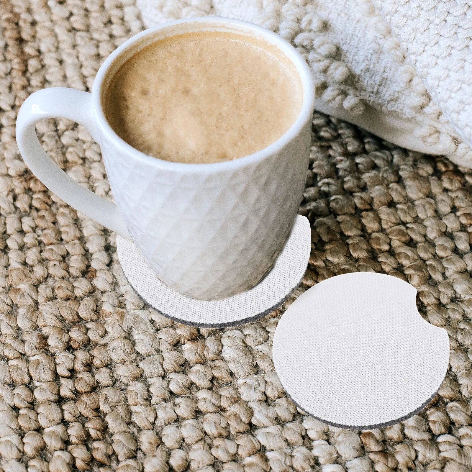 

10Pcs Simple Style Rubber Coaster Anti-Scalding Cup Pad for Car and Home Rubber Coaster Drink Cup Mat